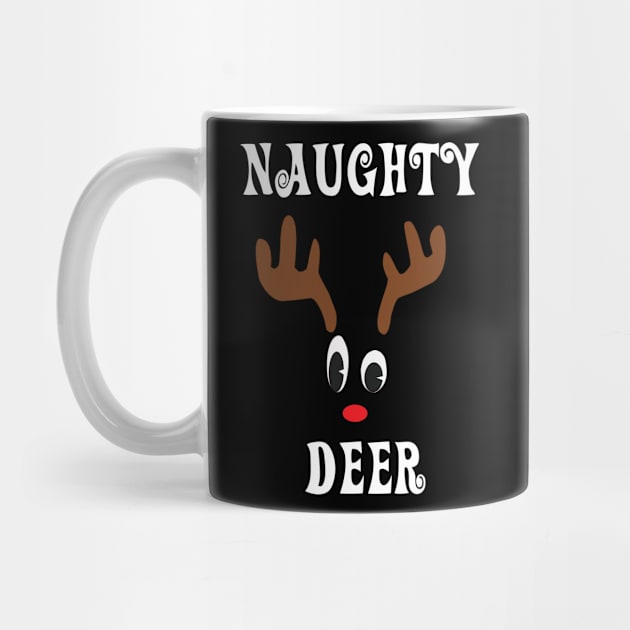 Naughty Reindeer Deer Red nosed Christmas Deer Hunting Hobbies Interests by familycuteycom